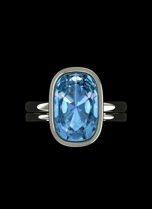 Deep Blue Moissanite