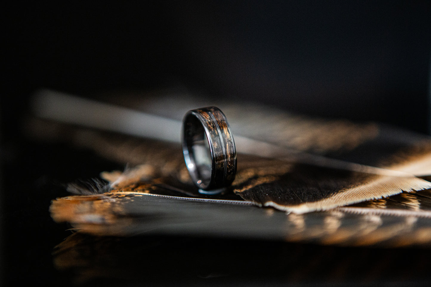 Custom Turkey Feather Ring